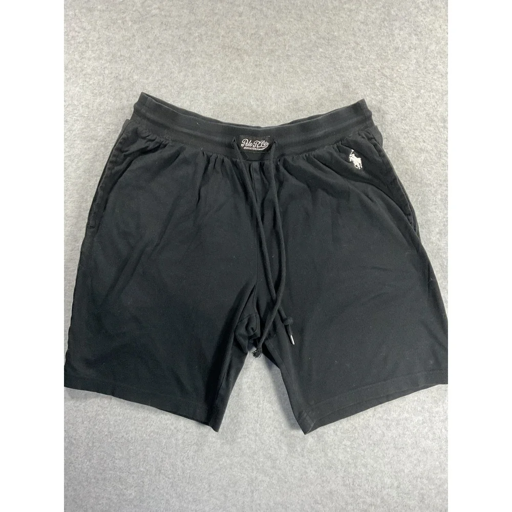 Polo Ralph Lauren Mens Mercerized Cotton Sleep Shorts Black Pony Medium 1774